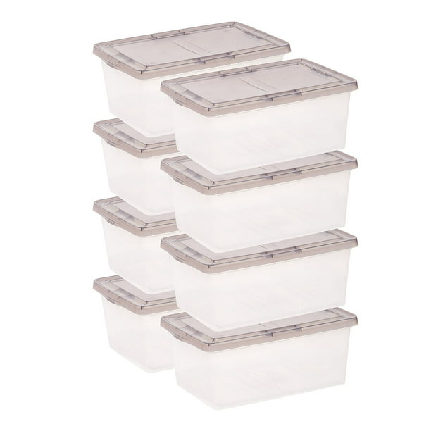 IRIS USA, Snap Top 17.2 Quart Plastic Storage Box with Gray Lid