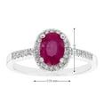 thumbnail image 5 of Oval Cut Gemstone and 0.15 CT. T.W. Halo Diamond Ring in 14K Gold, 5 of 6