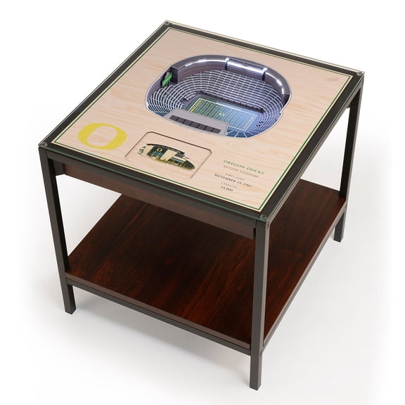 YouTheFan Oregon Ducks Lighted Stadium End Table