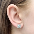 thumbnail image 2 of Oval Cut Gemstone & 0.35 CT.T.W. Diamond Clover Stud Earrings in 14K Gold, 2 of 3