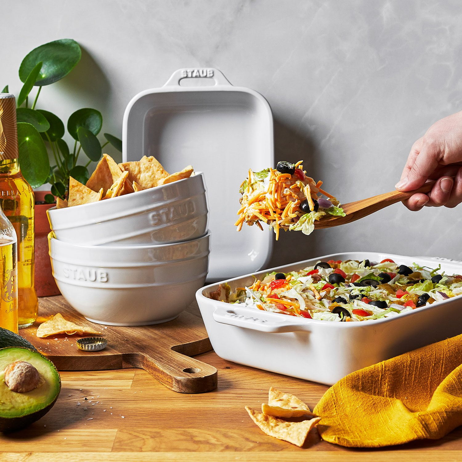 Ceramic 4-Piece Baking Dish and Bowl Set