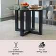 thumbnail image 2 of Sylvie Glass Top Dining Table with Wood Base, 2 of 6