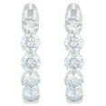thumbnail image 2 of Lab Created Round Cut 1.96 CT. T.W. 5-Stone Floating Hoop Earrings in 18K Gold, 2 of 4