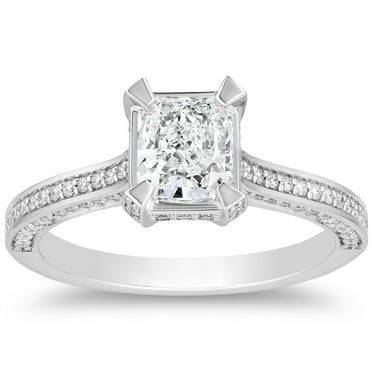 1.44 CT. T.W. Radiant Cut Diamond Ring in 18K Gold