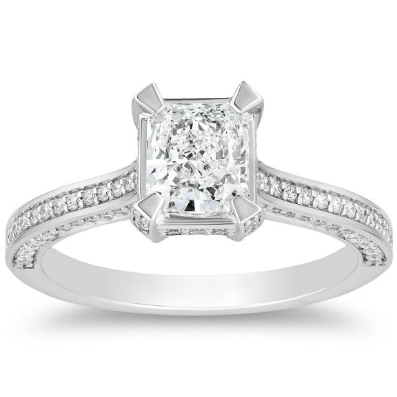 1.44 CT. T.W. Radiant Cut Diamond Ring in 18K Gold