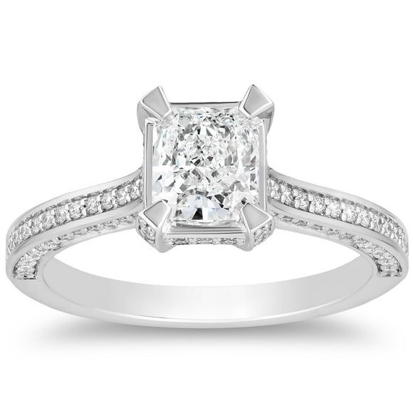 1.44 CT. T.W. Radiant Cut Diamond Ring in 18K Gold