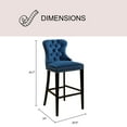 thumbnail image 4 of Milano Velvet Button-Tufted Barstool, Assorted Colors, 4 of 10