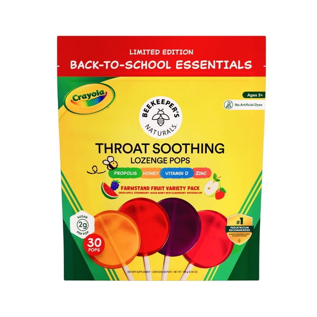 BeeKeeper's Naturals Kid's Propolis Throat Soothing Pops, 30 ct.