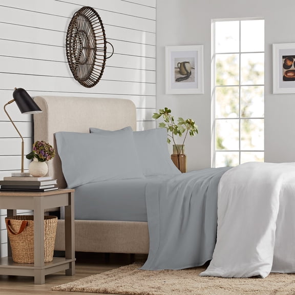 Purity Home 100% Organic Cotton Brushed Percale Sheet Set, Assorted Sizes