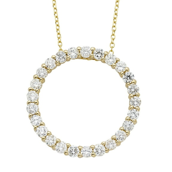 1.00 CT. T.W. Round Cut Circle Diamond Pendant Necklace in 14K Gold