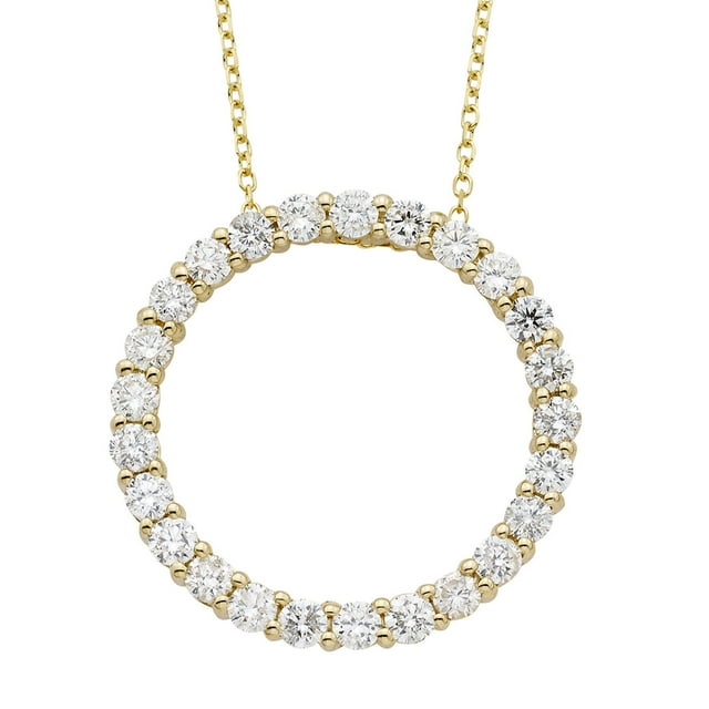 1.00 CT. T.W. Round Cut Circle Diamond Pendant Necklace in 14K Gold