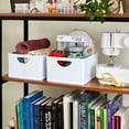 thumbnail image 4 of iDesign Set of 2 White Stacking BPA-Free Organization Bins, 5" H x 8" W x 10" D, 4 of 11