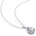 thumbnail image 3 of Lab Created Gemstone Teardrop Halo Pendant and Stud Earrings Set in Sterling Silver, 3 of 7