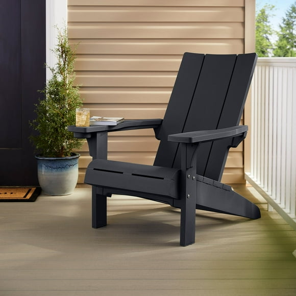 Keter Seabrook Modern Adirondack Chair with Integrated Cupholder
