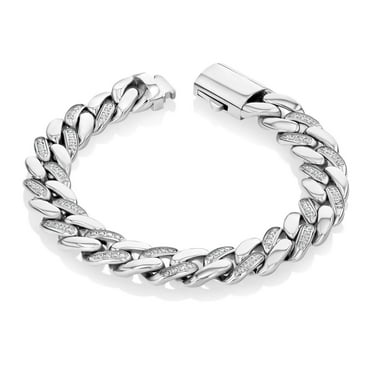 Mens Curb Link Bracelet in Stainless Steel