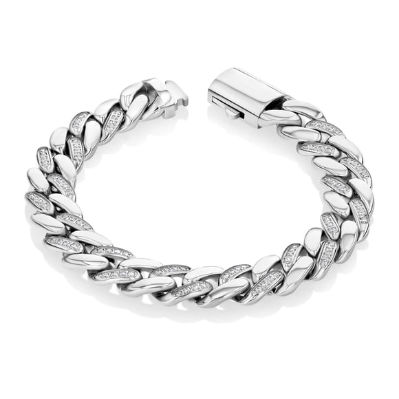 Mens Curb Link Bracelet in Stainless Steel