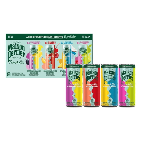 Maison Perrier French Kiss Sparkling Water Variety Pack, 11.15 fl. oz., 20 pk.