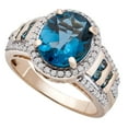 thumbnail image 1 of Blue Topaz & 0.25 CT.T.W. Diamond Ring in 14K Gold, 1 of 5