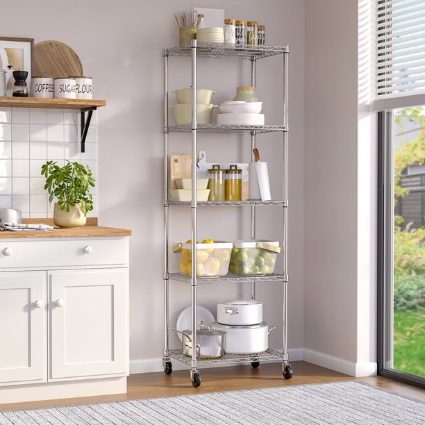 Seville Classics 5-Tier NSF-Certified Steel Shelving, 24”W x 18”D