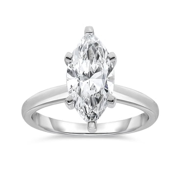 Lab Created Marquise Cut Solitaire Diamond Ring