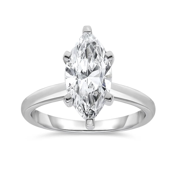 Lab Created Marquise Cut Solitaire Diamond Ring