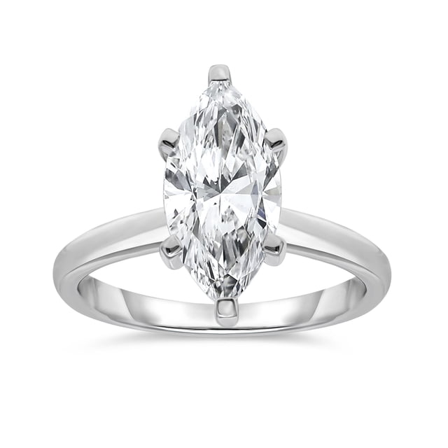 Lab Created Marquise Cut Solitaire Diamond Ring