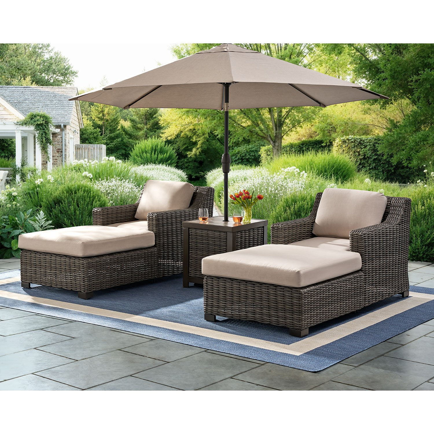 Member's Mark Breck Chaise Lounge Set with Sunbrella Fabric, 3pc