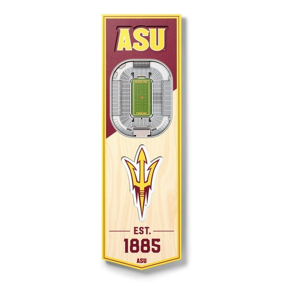 YouTheFan Arizona State Sun Devils 6"x19" 3D Stadium View Banner
