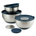 thumbnail image 1 of Tramontina 8-Piece Stainless Steel Mixing Bowl and Grater Set with Lids, 1 of 17