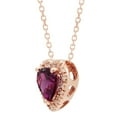 thumbnail image 2 of Lab Created Gemstone & Diamond Accent Heart Pendant Necklace in 14K Gold, 2 of 5