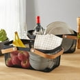 thumbnail interactive-video image 1 of Member's Mark Mesh Baskets with Wood Handles, Assorted Colors Set of 2, 1 of 6