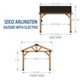 thumbnail image 8 of Backyard Discovery Cedar 12' x 12' Gazebo with PowerPort, 8 of 10