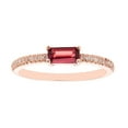 thumbnail image 1 of Baguette Cut Gemstone and 0.10 CT. T.W. Diamond Ring in 14K Gold, 1 of 4