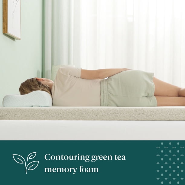Zinus Night Therapy 3” Green Tea Mattress Topper with TENCEL Blend