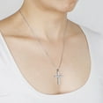 thumbnail image 6 of Lab Created Round Cut Cross Diamond Pendant Necklace in 18K Gold, 6 of 7