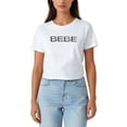 thumbnail image 1 of Bebe Women's Short Sleeve Rhinestone Logo T-Shirt, 1 of 6