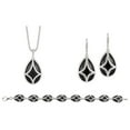thumbnail image 1 of Onyx Pendant Necklace, Bracelet, & Earring Set in Sterling Silver, 1 of 6