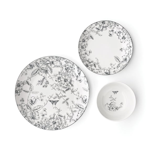 Member's Mark 12-Piece Porcelain Toile Dinnerware Set
