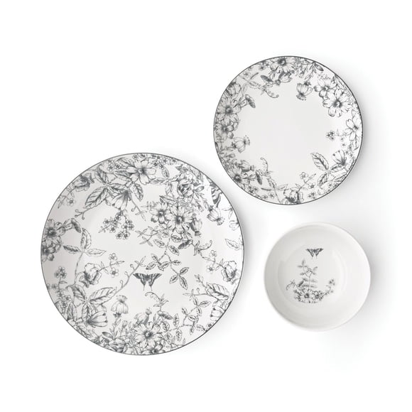 Member's Mark 12-Piece Porcelain Toile Dinnerware Set