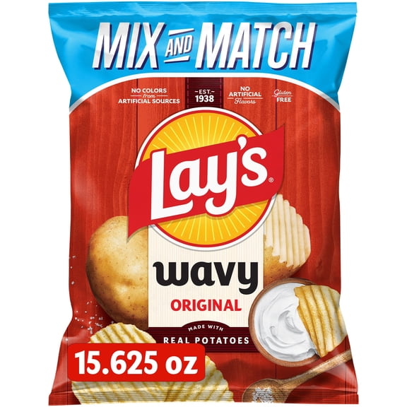 Lay's Wavy Original Potato Chips, 15.625 oz.
