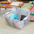 thumbnail image 2 of Greenmade 45 Quart Clear Glitter Storage Tote, 21.5" D x 15.75" W x 16.5" H, 1 pack, 2 of 7