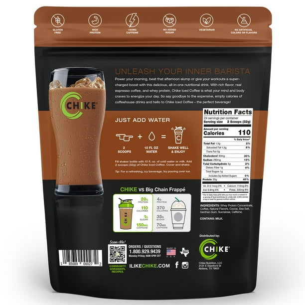 Chike Iced Coffee 20g Whey Protein Powder, Mocha 27.1 oz