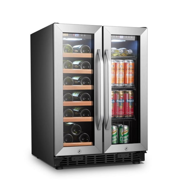 Lanbo 24 Inch 18 Bottle and 55 Can Wine and Beverage Refrigerator