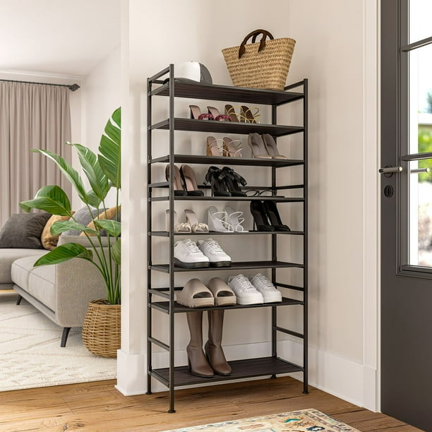 Seville Classics 3-Tier Resin Slat Shoe Rack, 26.5