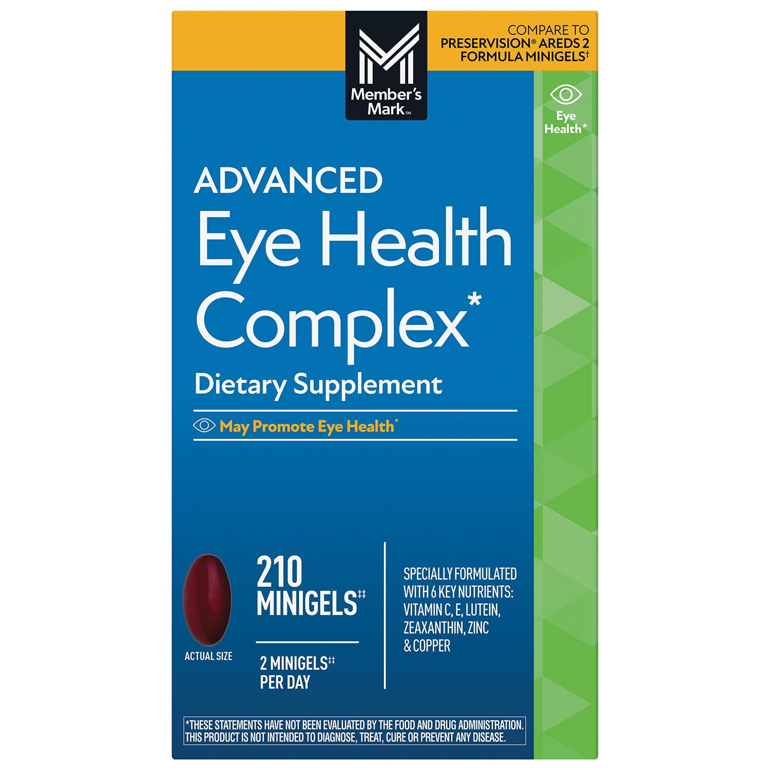 メントス Member's Mark Advanced Eye Health Complex Softgels, 210 ct