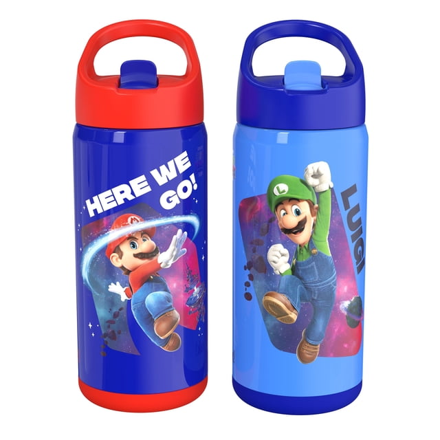 Zak Designs 14oz Double Wall Stainless Steel Siply Clutch Water Bottle, 2-Pack