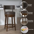 thumbnail image 5 of HH2 Home Lawton Wood Counter Height or Bar Height Swivel Stool, 5 of 13