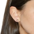 thumbnail image 4 of Cushion Cut Gemstone and 0.15 CT. T.W. Halo Diamond Stud Earrings in 14K Gold, 4 of 5