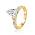 thumbnail image 2 of Lab Created Pear Cut Diamond Ring in 18K Gold, 2 of 5