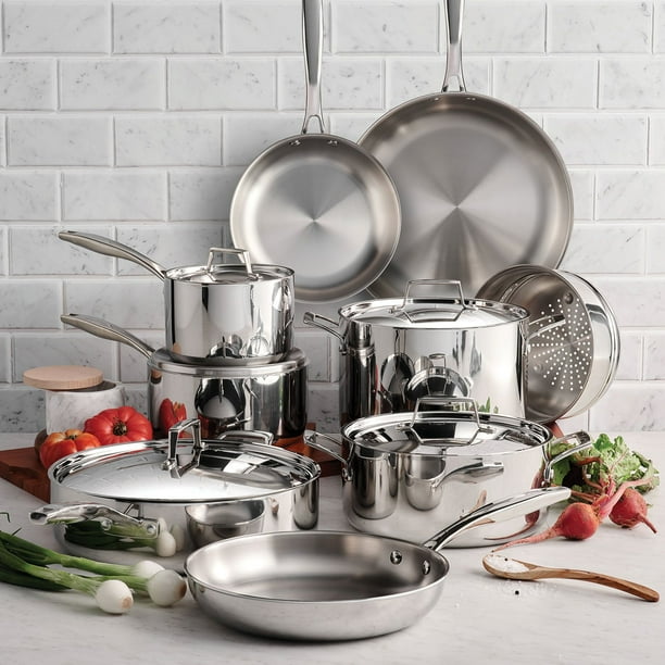Tramontina 14-Piece Tri-Ply Clad 18/10 Stainless Steel Cookware